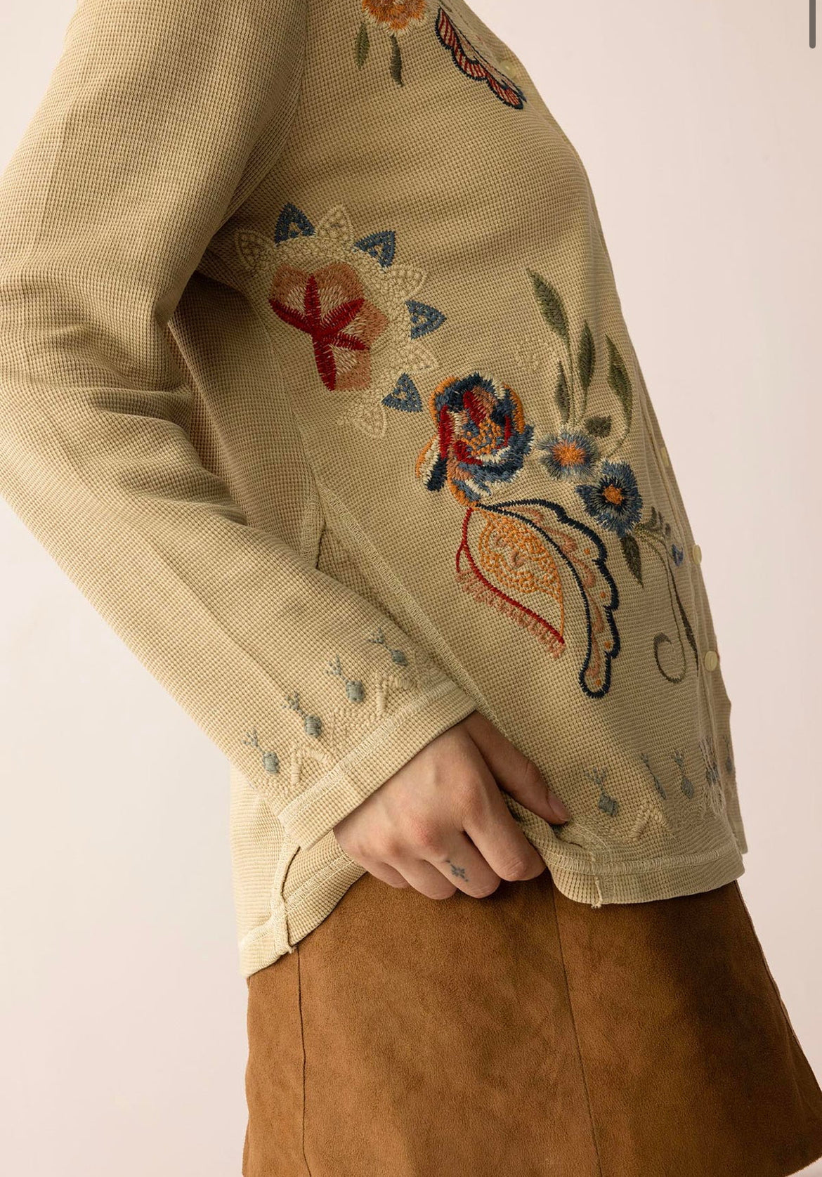 Birdsong Bloom Embroidered Cardigan by Myra Bag