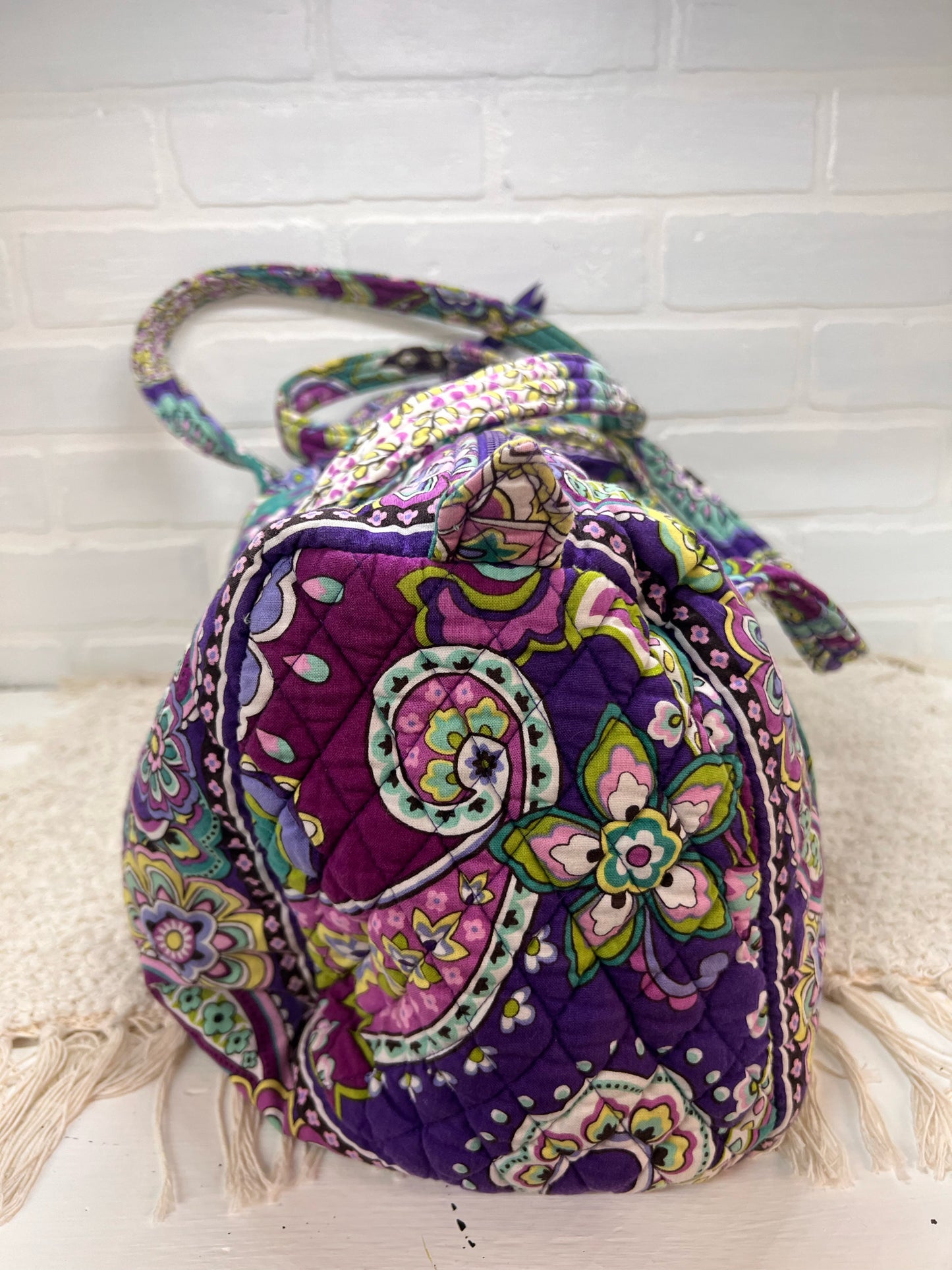 Vera Bradley Heather Purple Paisley Quilted Duffle