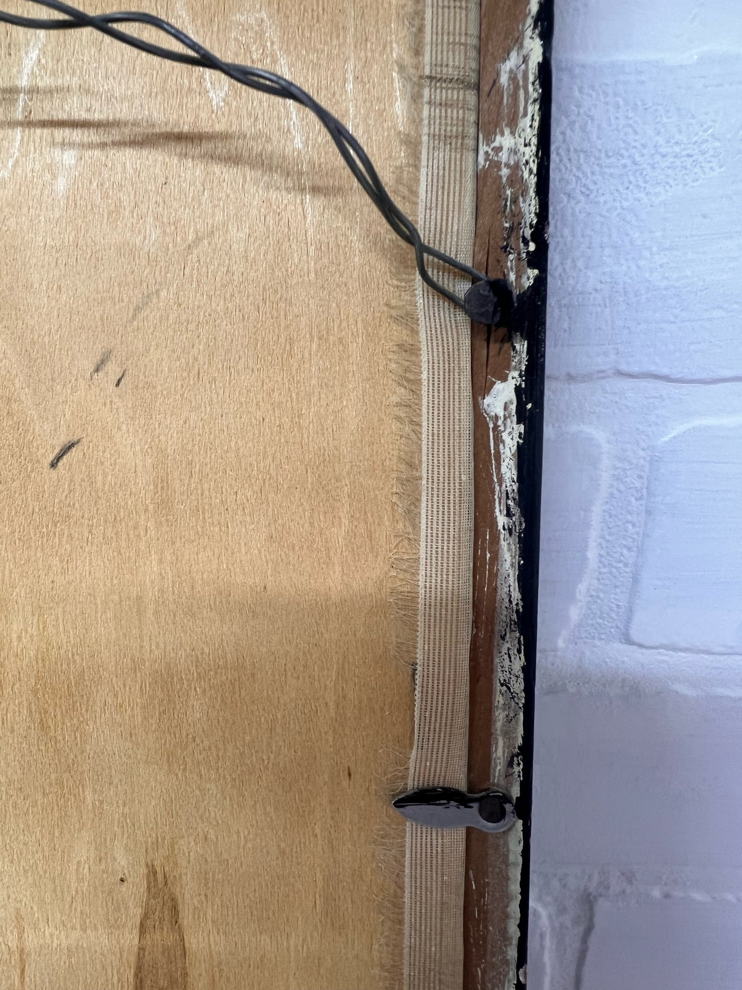 Vintage Framed Painting on Silk - Japanese Snowy Village Scene