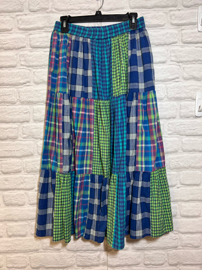 Size L Casey & Max Cotton Maxi Skirt - Multicolor Plaid