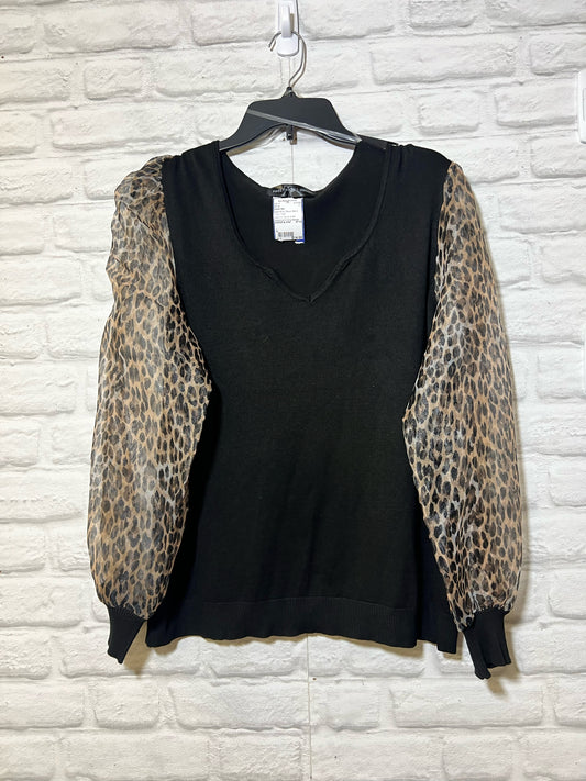 Size L Sweet Halo black & leopard print blouse