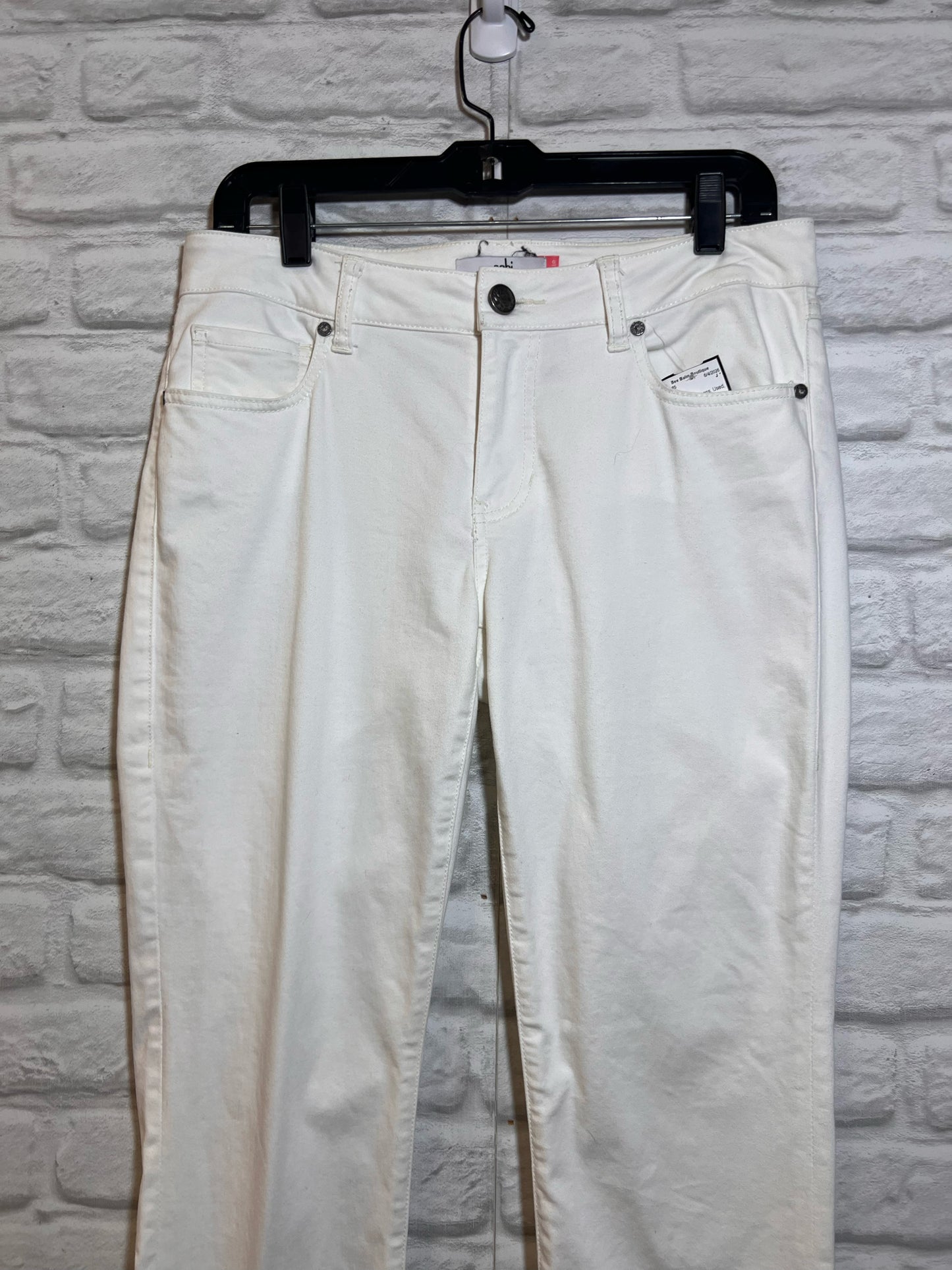 CAbi Size 6 UWhite 'Slimmie' Long Inseam jeans