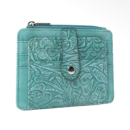Myra Bag Driftwood Cove Embossed Leather Credit Card Holder