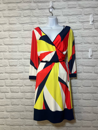 Size 6 Boston Proper  NWT colorblock faux wrap dress