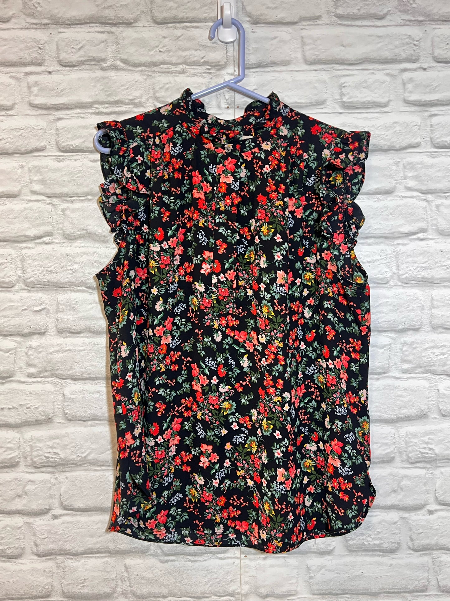 Size L Loft Black Floral Tank  Blouse