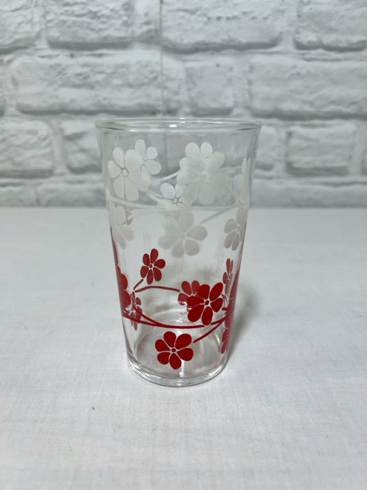 Federal Glass red and white floral pattern