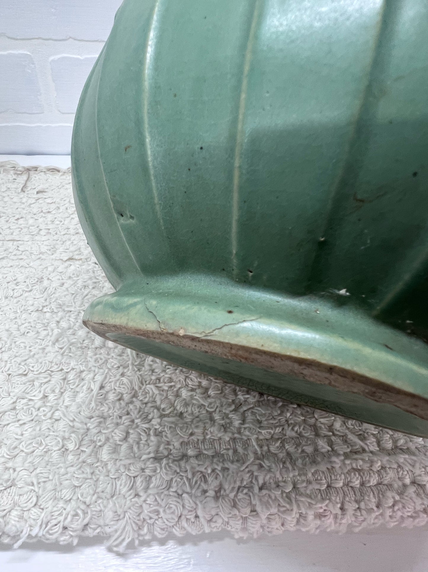 McCoy Green Glazed Jardiniere Circa 1930's 7" Tall