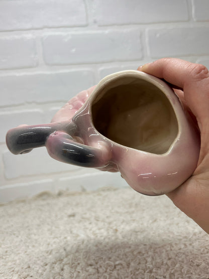 Vintage Pink & Gray Double Swan Planter