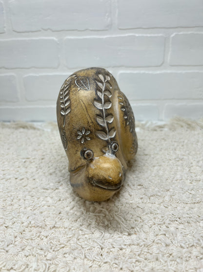 Faux wood resin floral snail