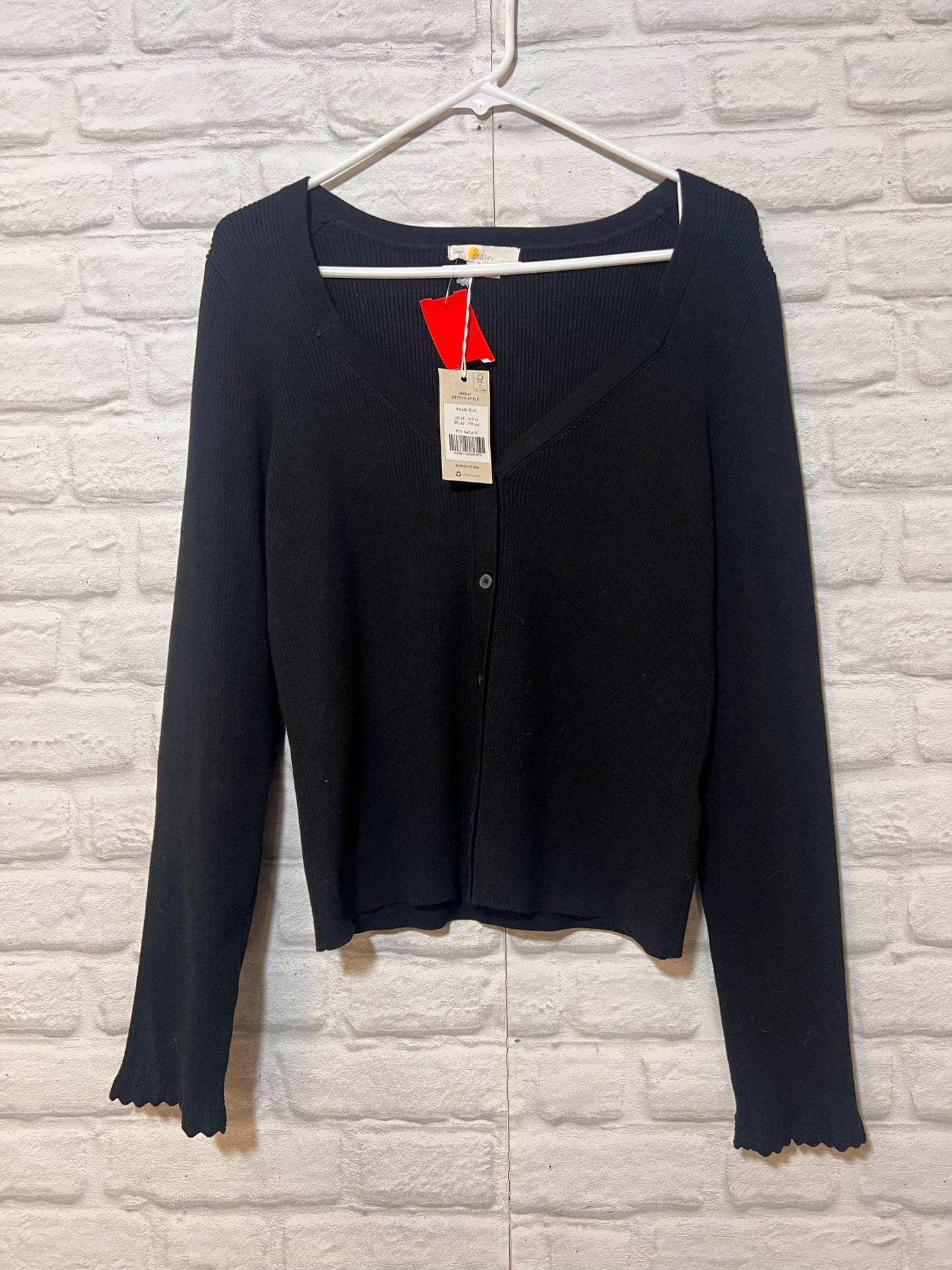 Size 12 Boden Black Button Down  NWT Cardigan