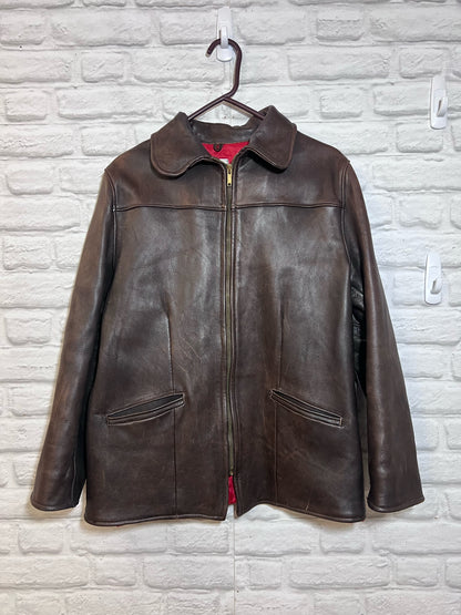 Uber Owatonna Minnesota Dark Brown Vintage Leather Jacket