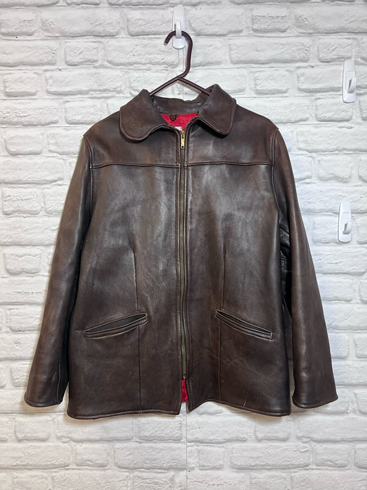 Uber Owatonna Minnesota Dark Brown Vintage Leather Jacket