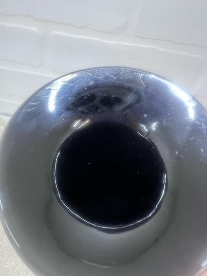 Vintage Black Art Glass Taper Candle Holders 10"