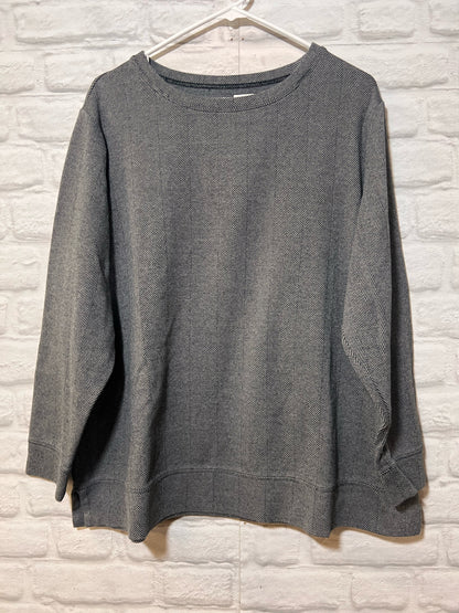 Size 1X Land's End Knit Herringbone Print Top