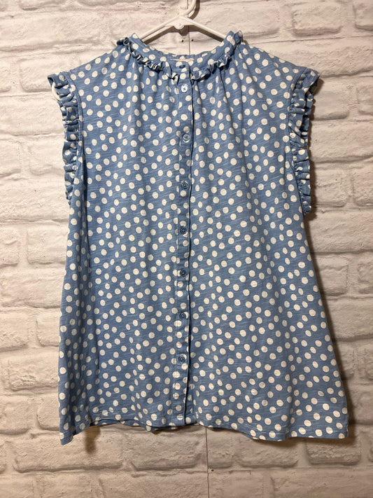 Size 10 Boden Cotton Knit Polka Dot Blouse