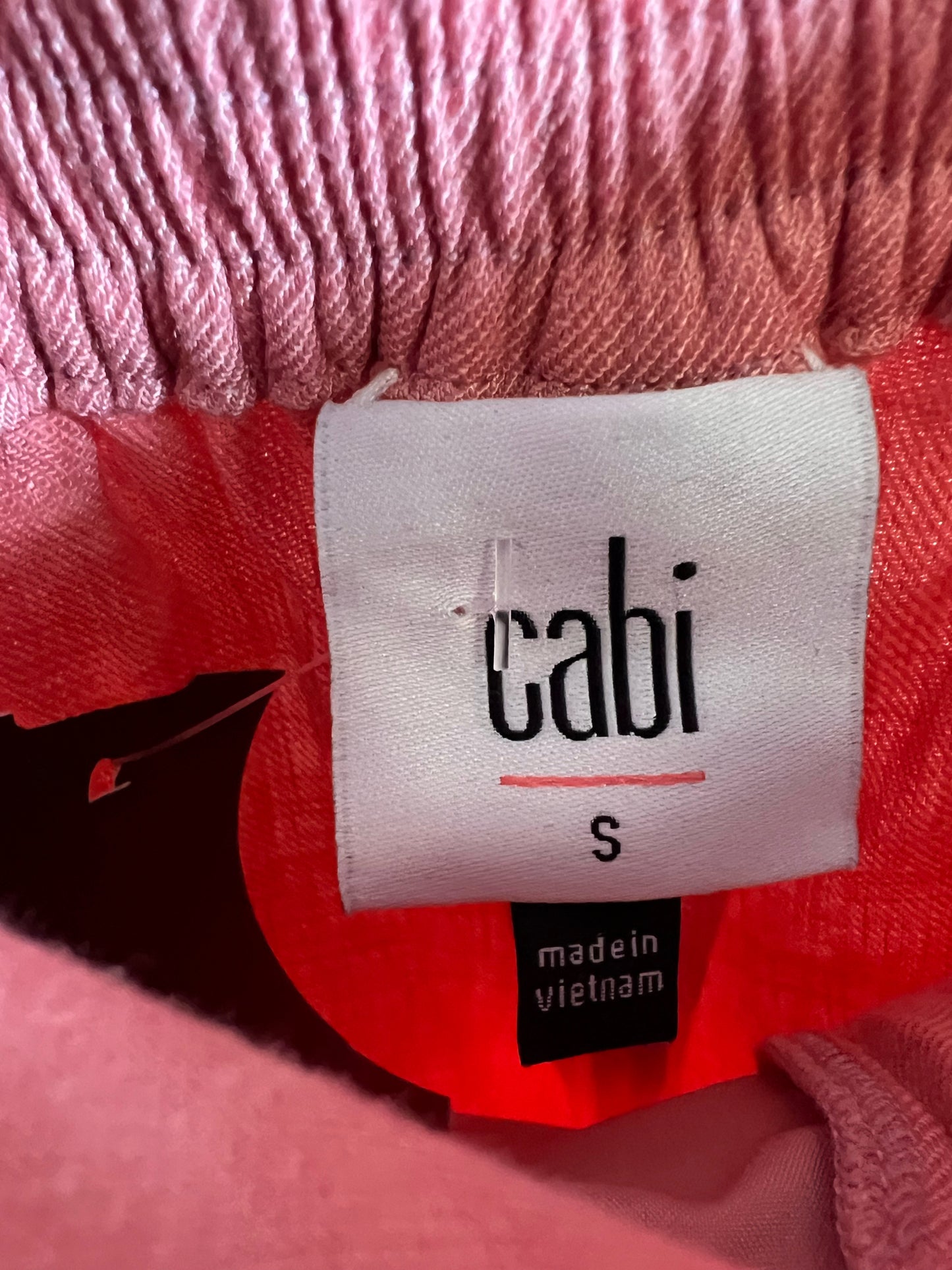 CAbi Size S Pink Linen Blend High Waist Wide Leg Crops