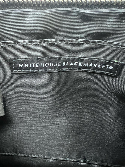 White House Black Market Wristlet Bag Black w/ Sunflowers
