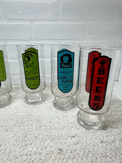 Anchor Hocking vintage beer glass set