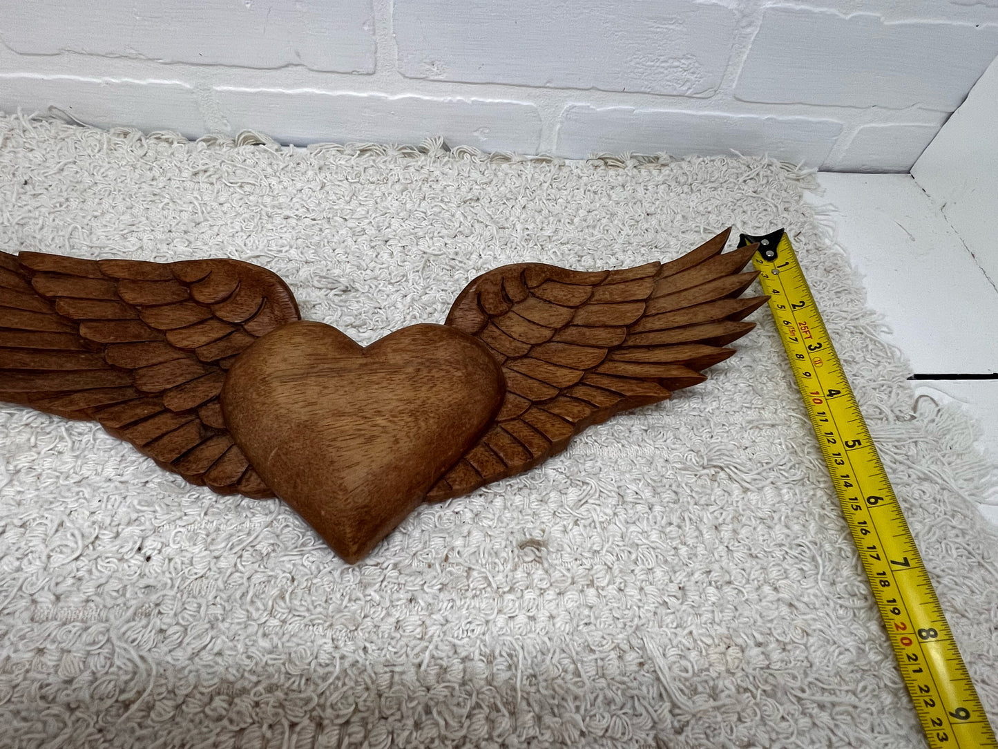 Vintage Wood Carving of Winged Heart