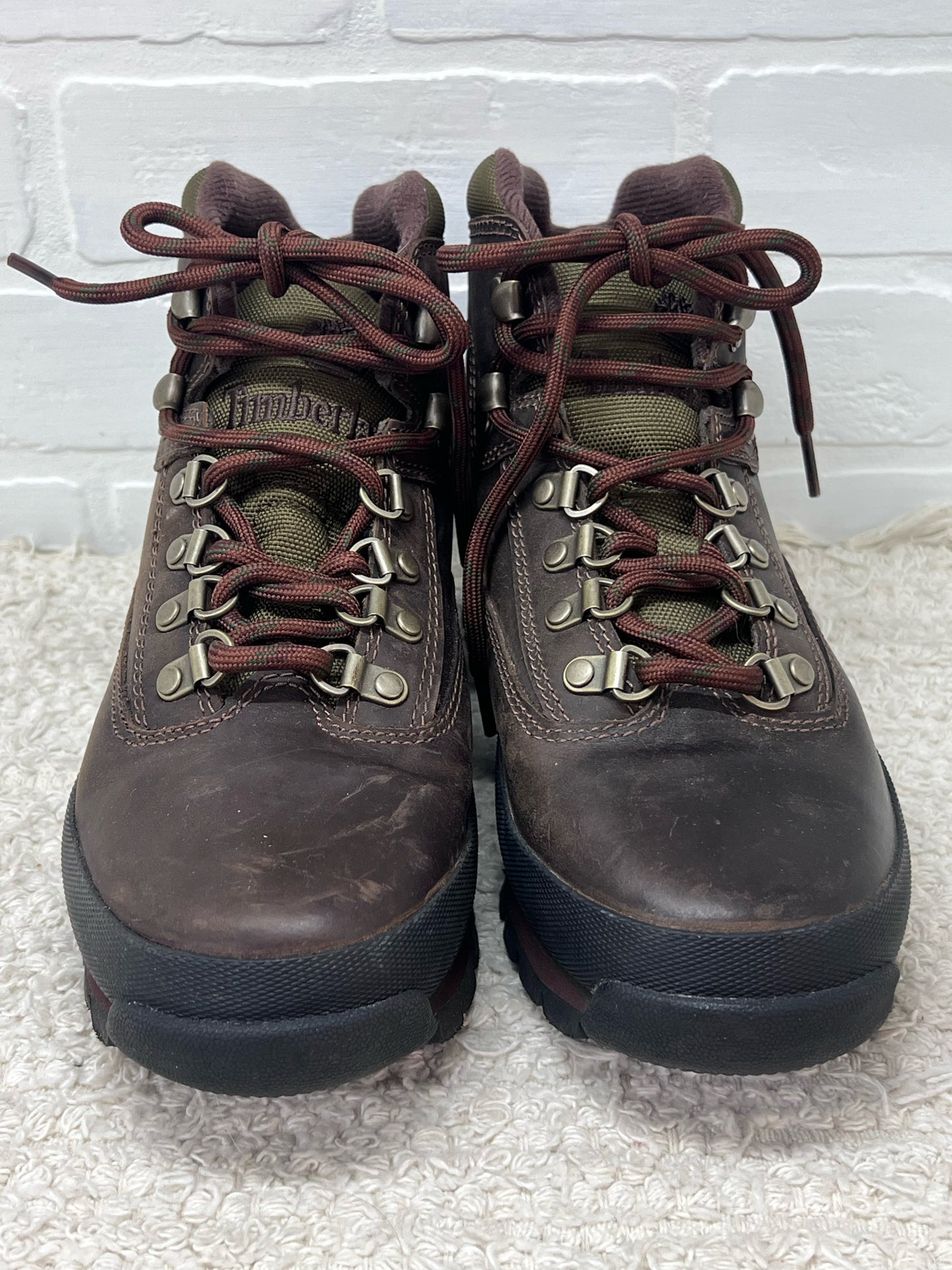 Shoe Size 8 Timberland Euro Hiker Brown Leather Boots
