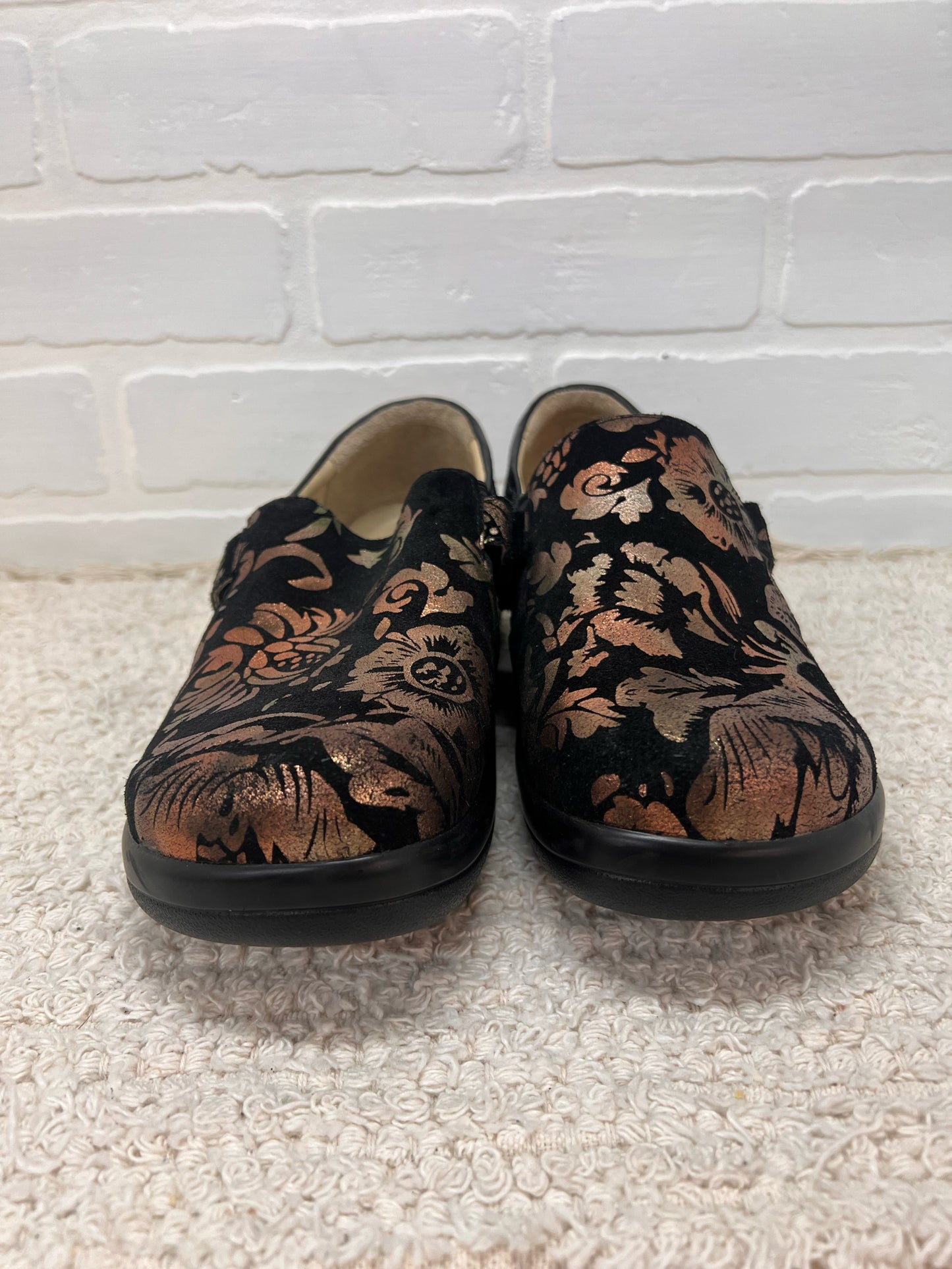 Shoe Size 36/6 Alegria Black Floral Embossed Casual Shoes