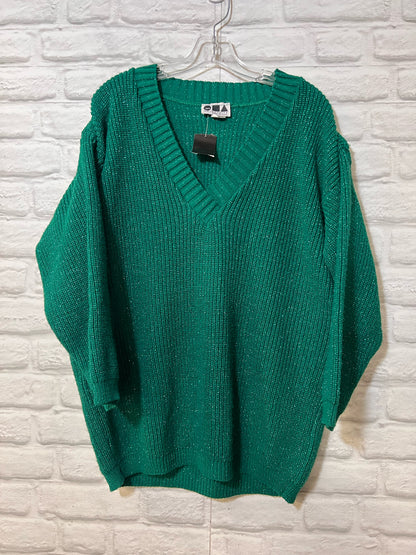 Size One Size Objectivity 1990's Vintage Green Metallic Sweater