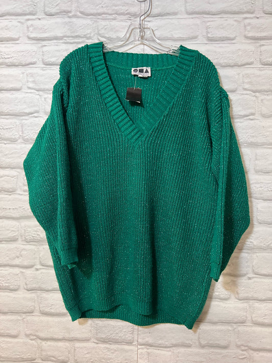 Size One Size Objectivity 1990's Vintage Green Metallic Sweater