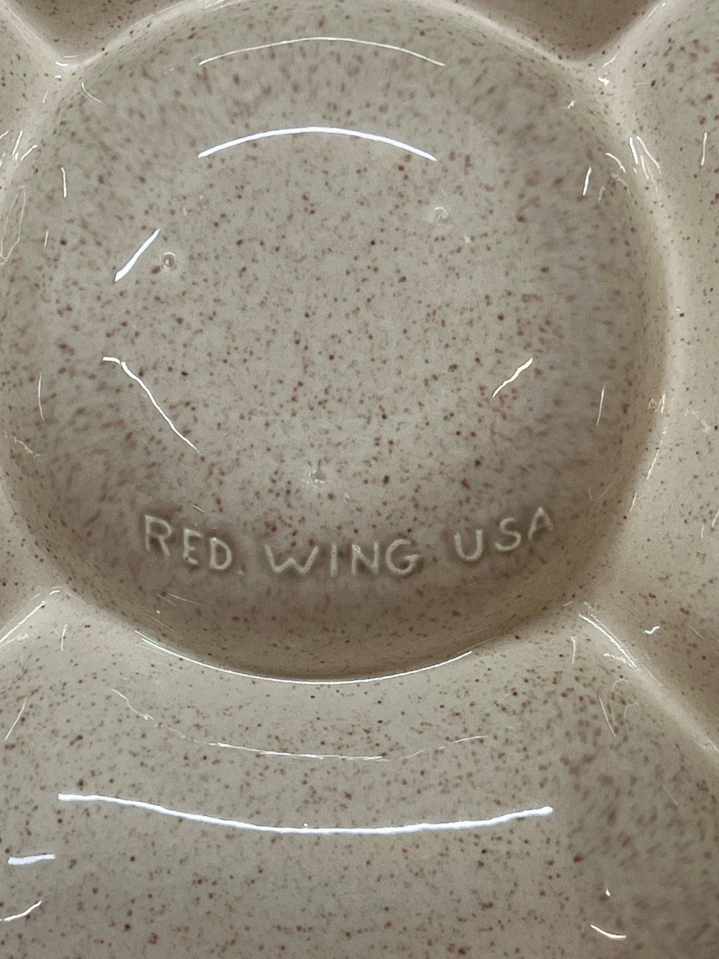 Red Wing Pottery Chip & Dip Divided Platter