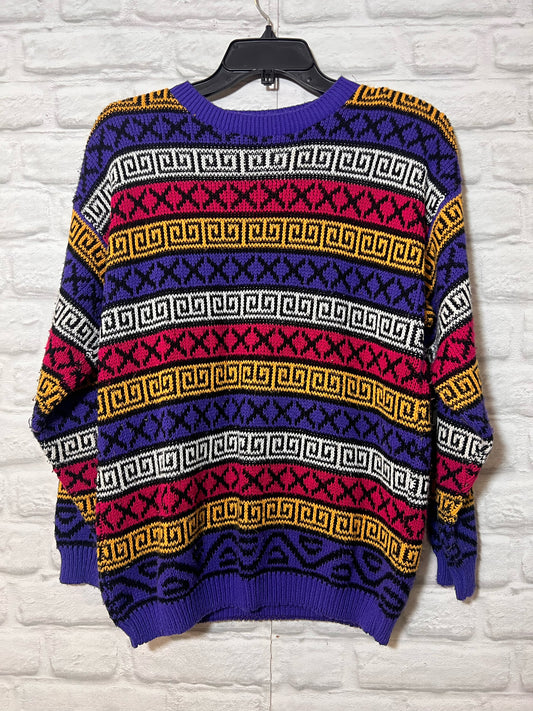 Vintage B.B.Waters Multicolor Geometric 80's Sweater