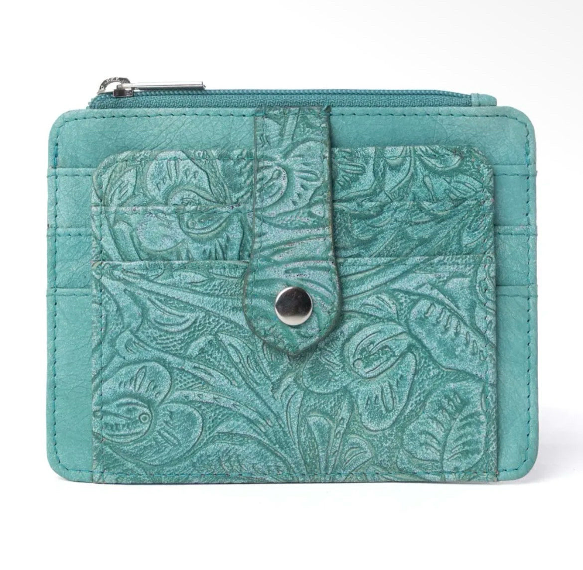 Myra Bag Driftwood Cove Embossed Leather Credit Card Holder