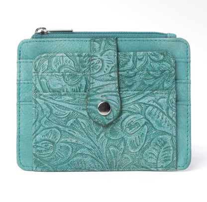 Myra Bag Driftwood Cove Embossed Leather Credit Card Holder