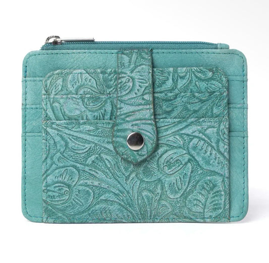 Myra Bag Driftwood Cove Embossed Leather Credit Card Holder