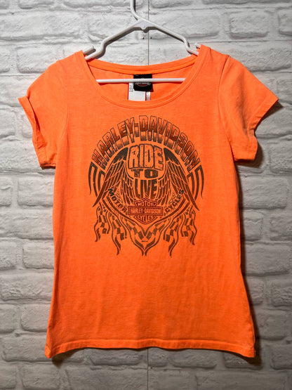 Size L Harley-Davidson Orange T-shirt