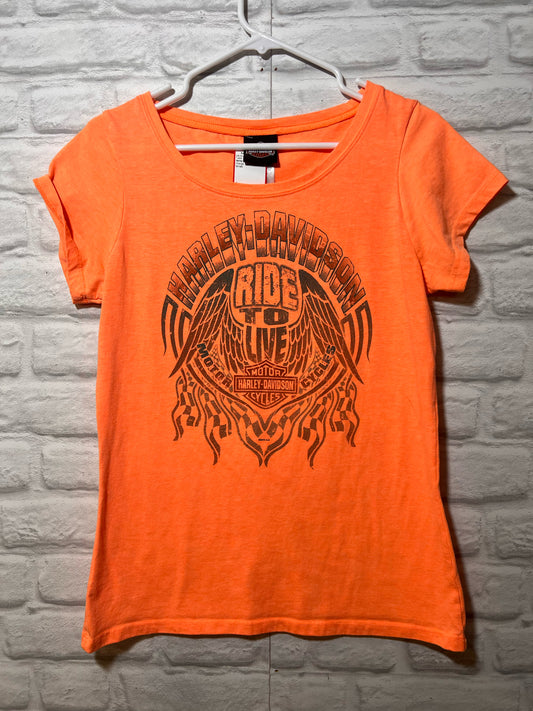 Size L Harley-Davidson Orange T-shirt