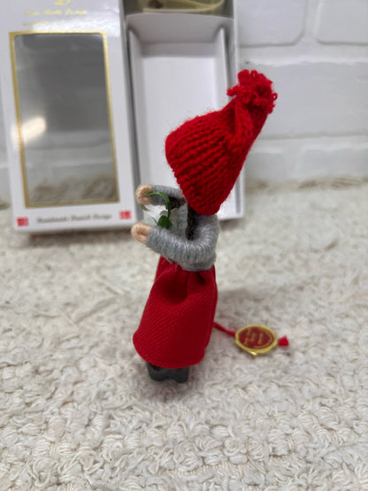 Anne Beate Danish Pixie (Nisse) Girl with Heart – Handmade Scandinavian Decor, New in Box