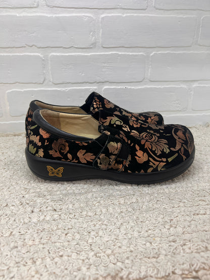Shoe Size 36/6 Alegria Black Floral Embossed Casual Shoes