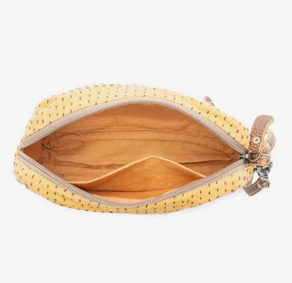 Myra Bag Daisy Pop Woven Pouch in Marigold Yellow