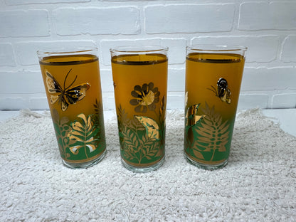 Mid Century butterfly pitcher & glass set