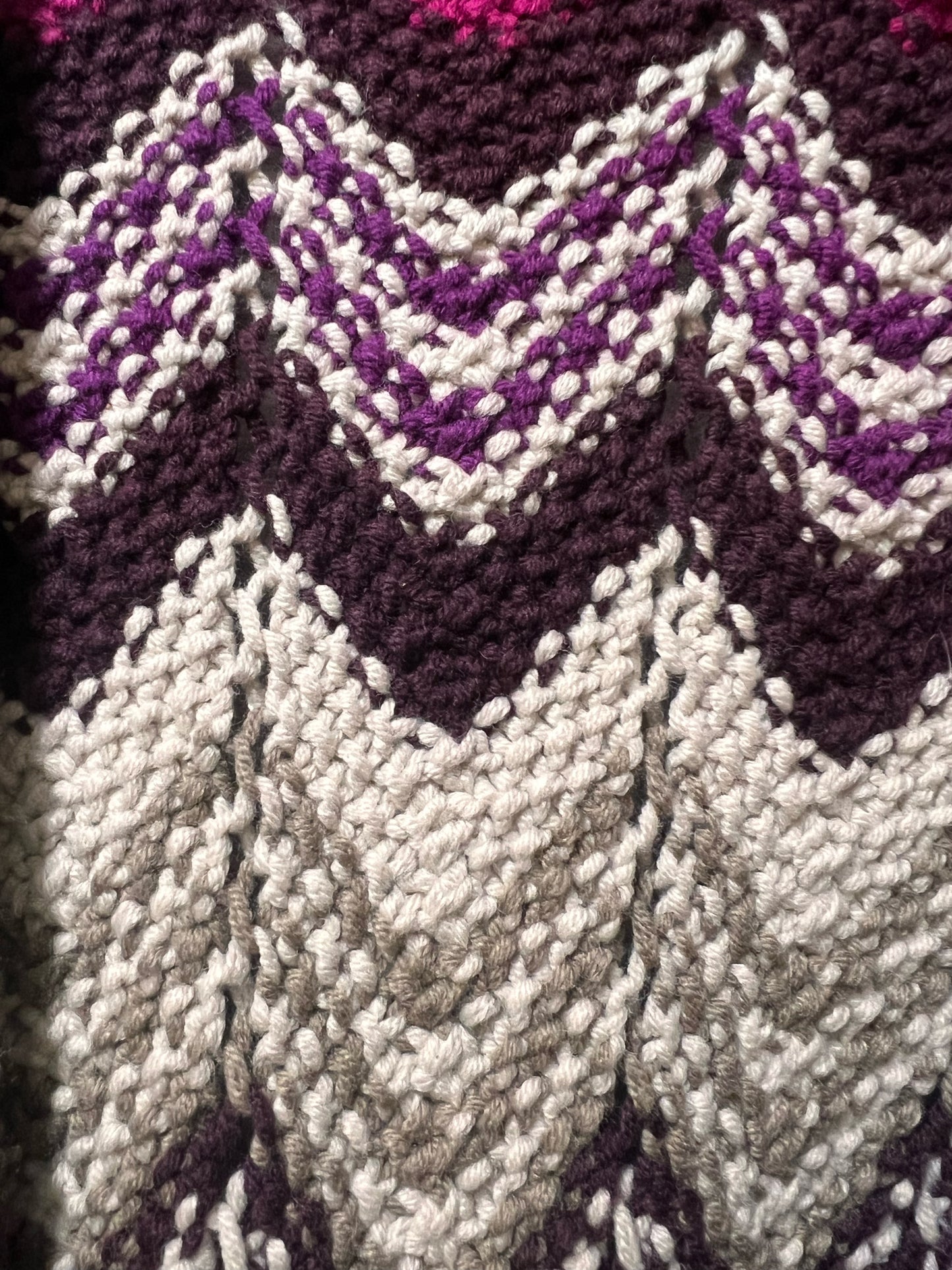 Size M Liz & Co Purple Chevron Multicolor Knit Cardigan NWT