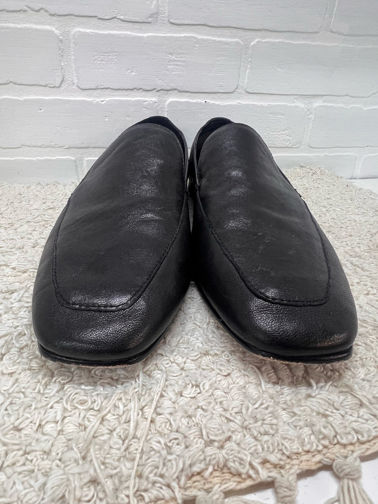 Shoe Size 11 Frye Claire Venetian Flat Loafer Shoes Black Leather