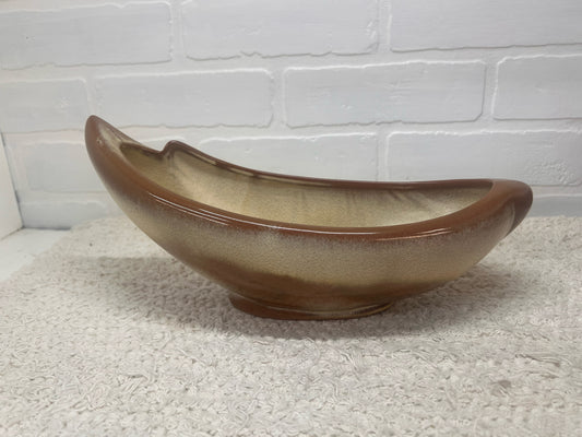 Frankoma Pottery Crescent Shaped Console Bowl