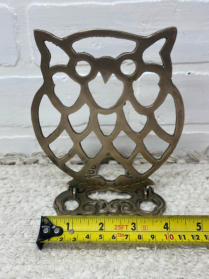Vintage Brass Owl Folding Book End