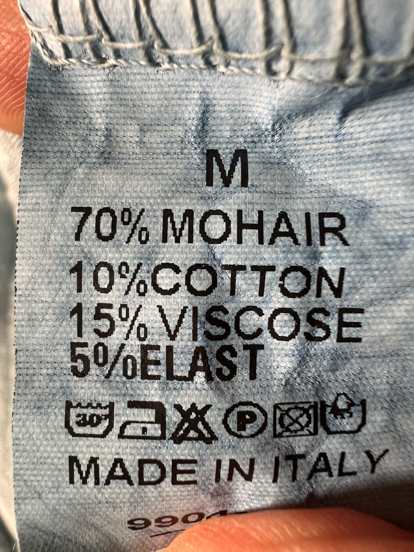 Size M Belle France Mohair Blend Baby Blue Sweater