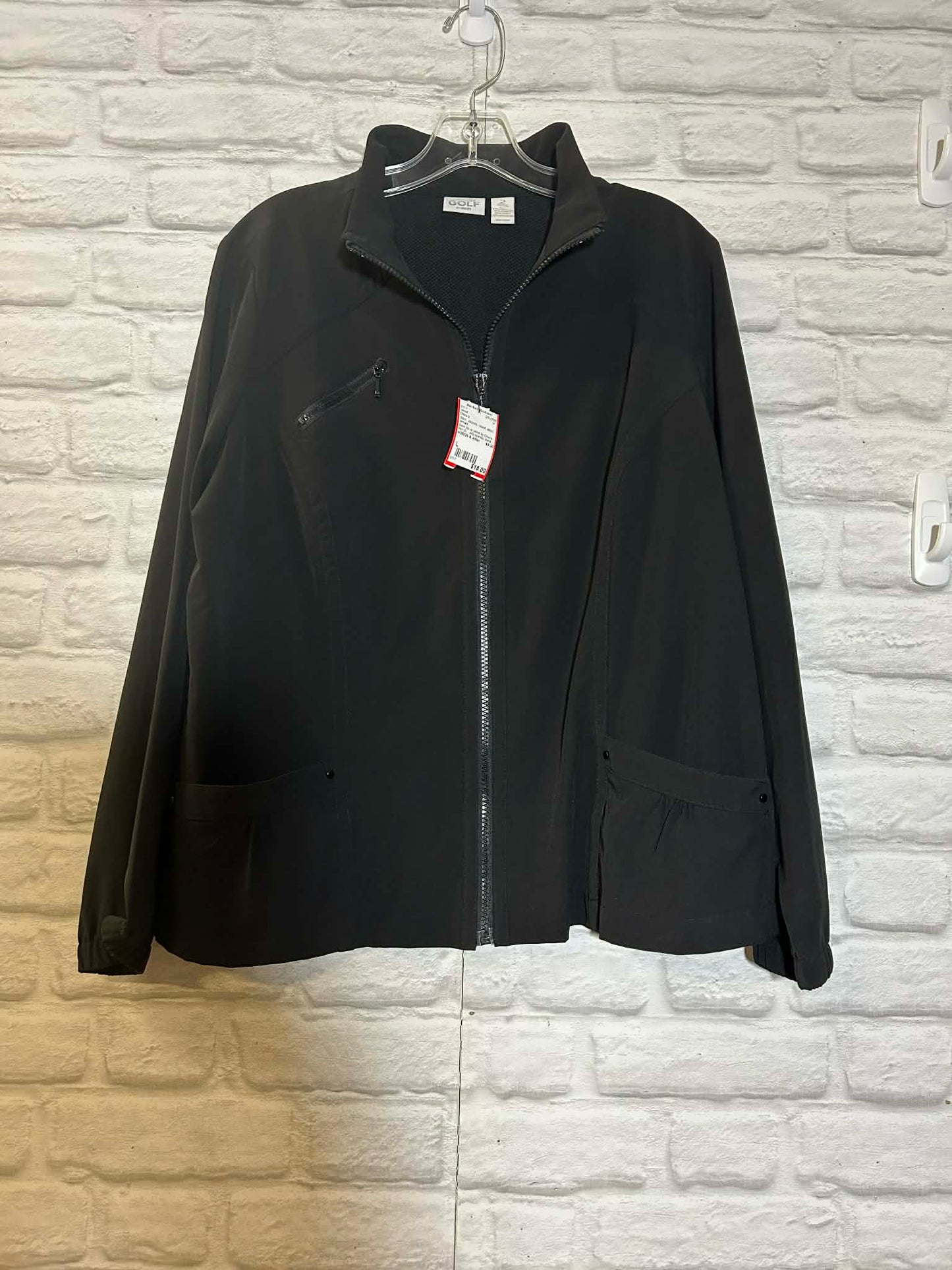Size L Zenergy Golf by Chico's Black Zip Up Jacket