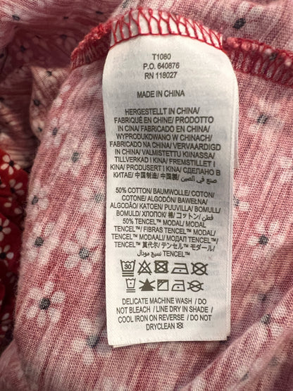 Size 12 Boden Red Floral Button Down Shirt