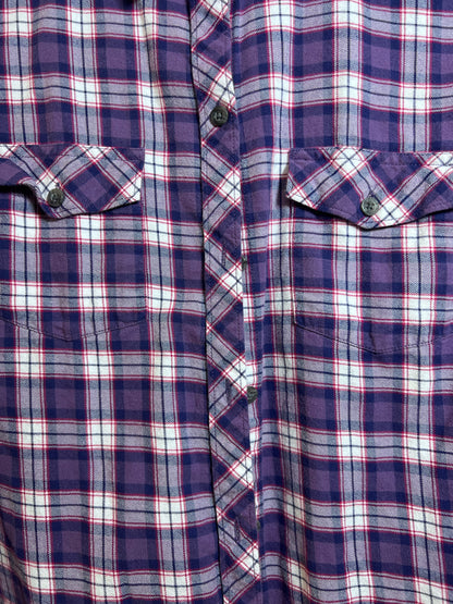 Size 2X Eddie Bauer Purple Plaid Button Down Shirt