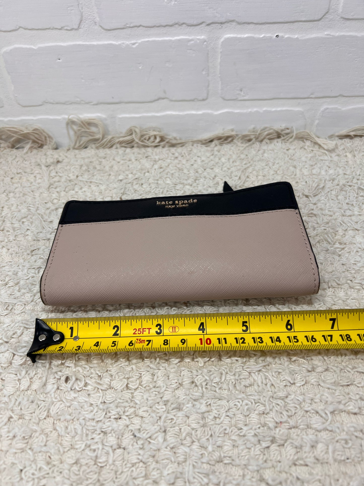 Kate Spade Staci Colorblock Slim Fold Wallet – Black & Nude – Saffiano Leather