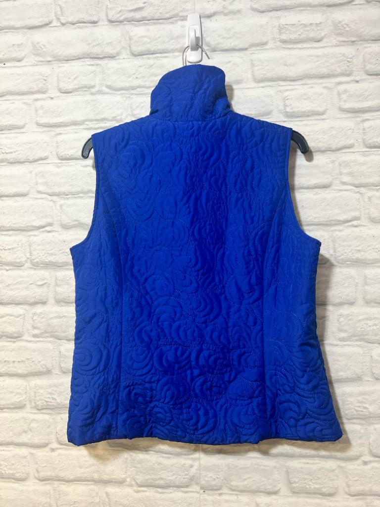 Size M Christopher & Banks royal blue quilted zip vest