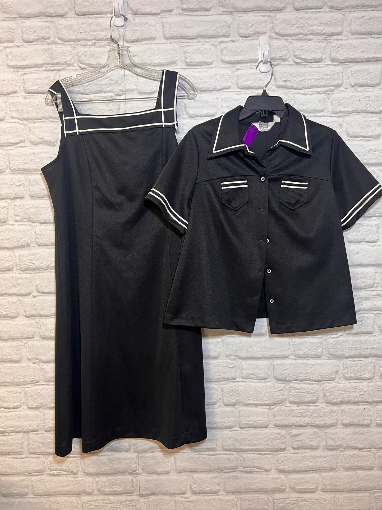 Montgomery Ward Dress Dress - Black & White Sailor Style 70's Combo