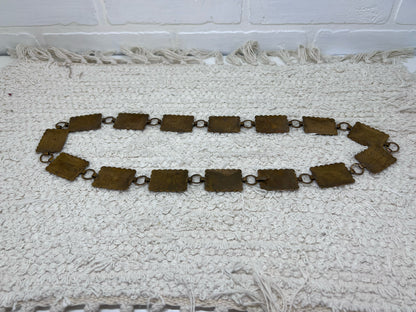 32" Copper Stamped Concho Belt Vintage 1970's